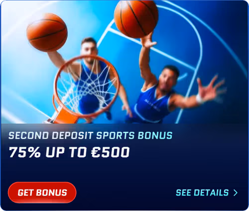 75% Third Deposit Sports Bonus up to €250